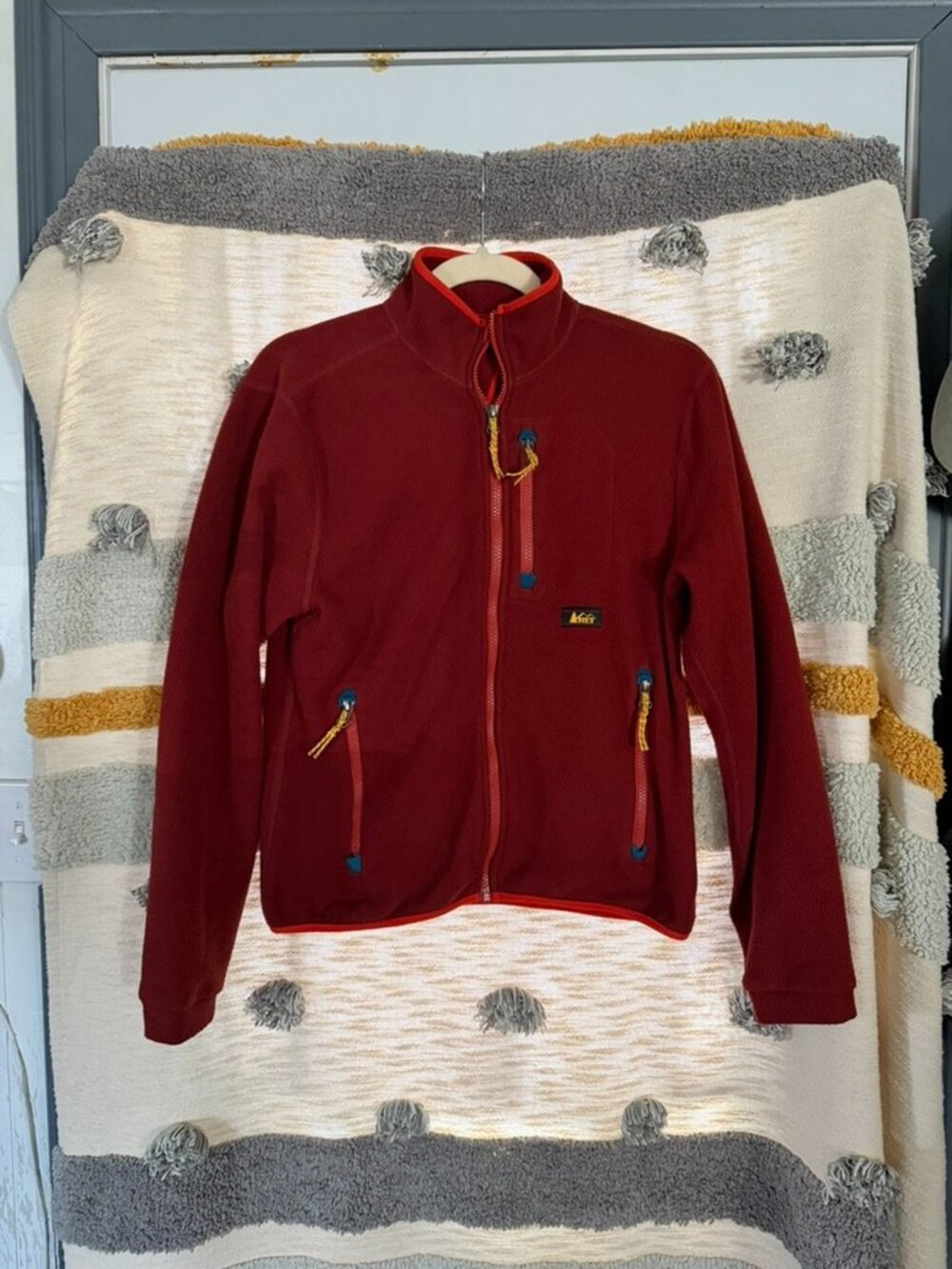 REI Co-op Kids Trailsmith Full-Zip Fleece Jacket | Crimson Burgundy Red | Size L